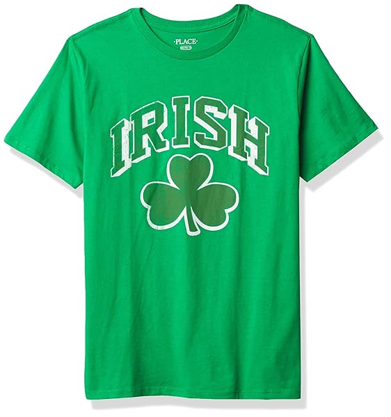 THE CHILDREN’S PLACE UNISEX CHILD IRISH GRAPHIC TEES T-SHIRT, SHAMROCK 1, X-LARGE US