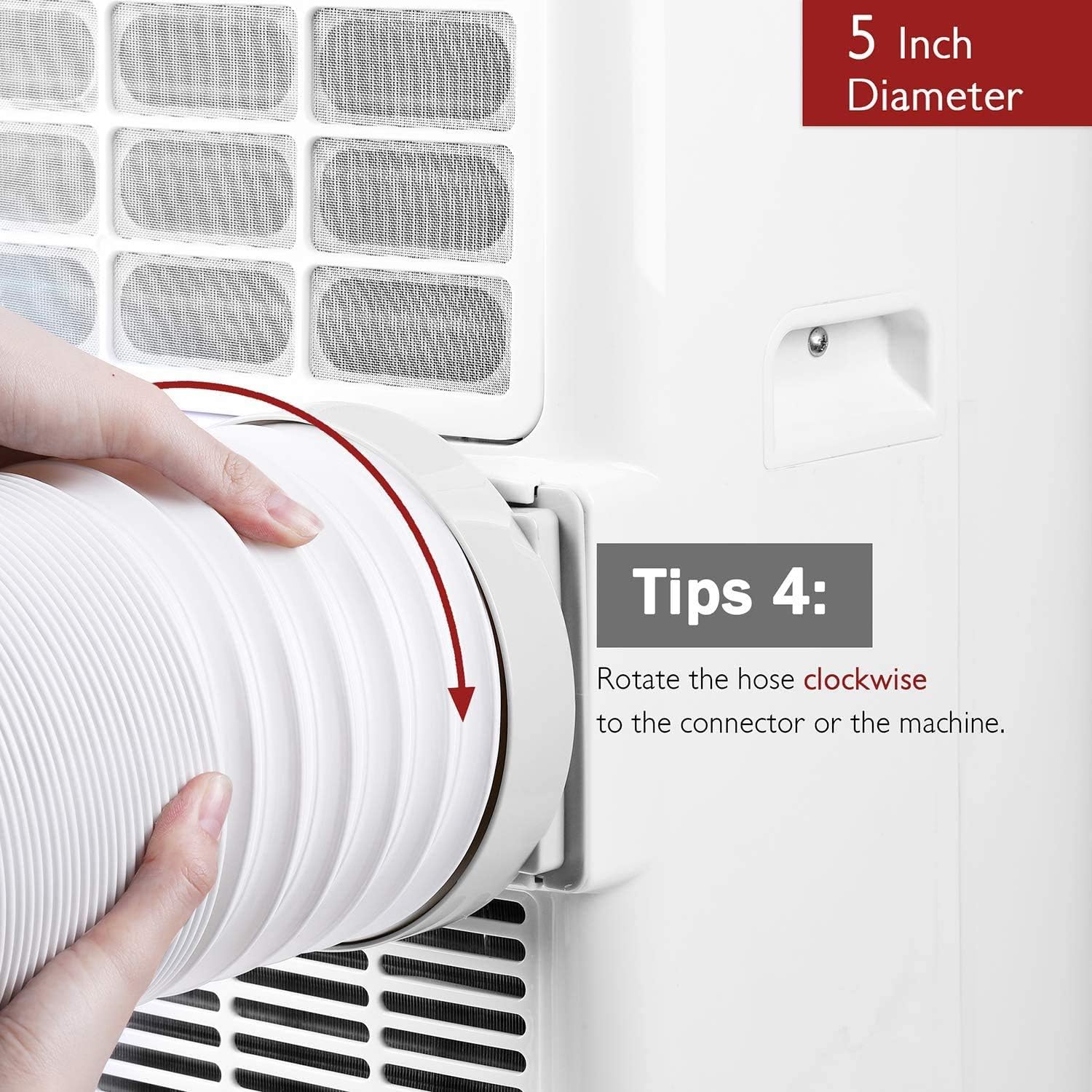 TURBRO Portable Air Conditioner Universal Exhaust Hose - 5 Inch Diameter, 78 Inch Length, Clockwise Thread: Home & Kitchen