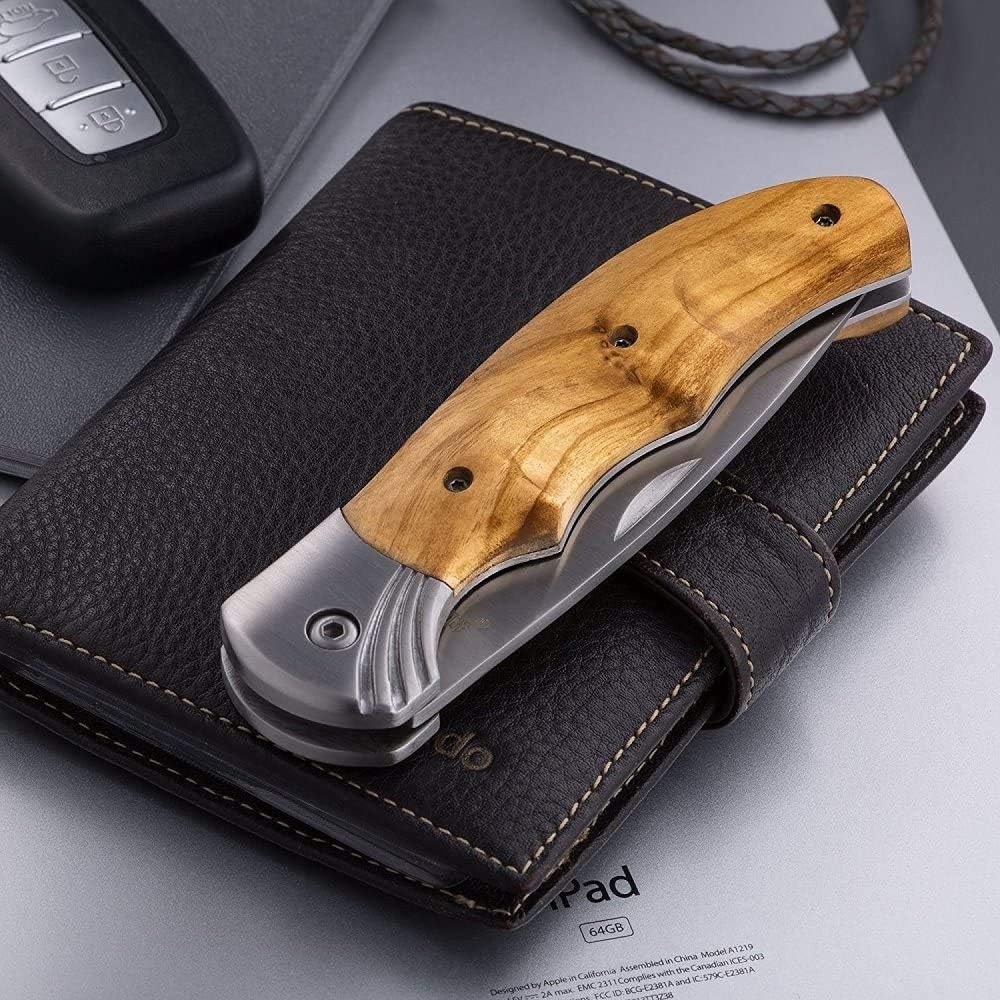 Gentleman’s Folding Knife Pocket Knife Knives Knofe Wood Handle Sharp Blade - Pocket Knife for Men - Best Folder for Camping Hunting - EDC and Outdoor Gear - Birthday Christmas Gifts for Men 6651 : Sports & Outdoors