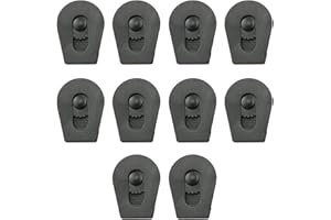 HJGarden 10PCS Plastic Toggle Stopper Wheeled Cord Lock or Paracord, Drawstrings, Clothing, Black