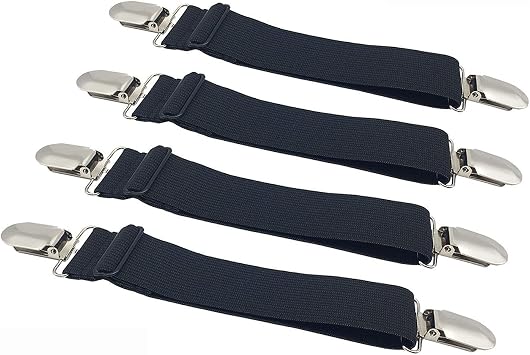 Amazon Com Bed Sheet Fasteners Elastic Straps Fasteners Clips Adjustable Fitted Bed Sheet Corner Holder Black 4 Pack Home Improvement