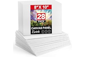 ESRICH Canvas Boards for Painting 8x10in,28 Pack Bulk Canvases for Painting - Cotton Canvas Panels for Oil, Acrylic & Watercolor Painting.