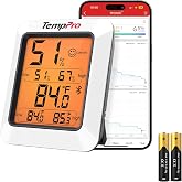 TempPro TempAir Bluetooth Hygrometer Thermometer for Greenhouse Up to 260ft | Room Indoor Thermometer Humidity Monitor, Humidity Meter Temperature Sensor with 2-Year Data Export&amp;Large Backlit Display