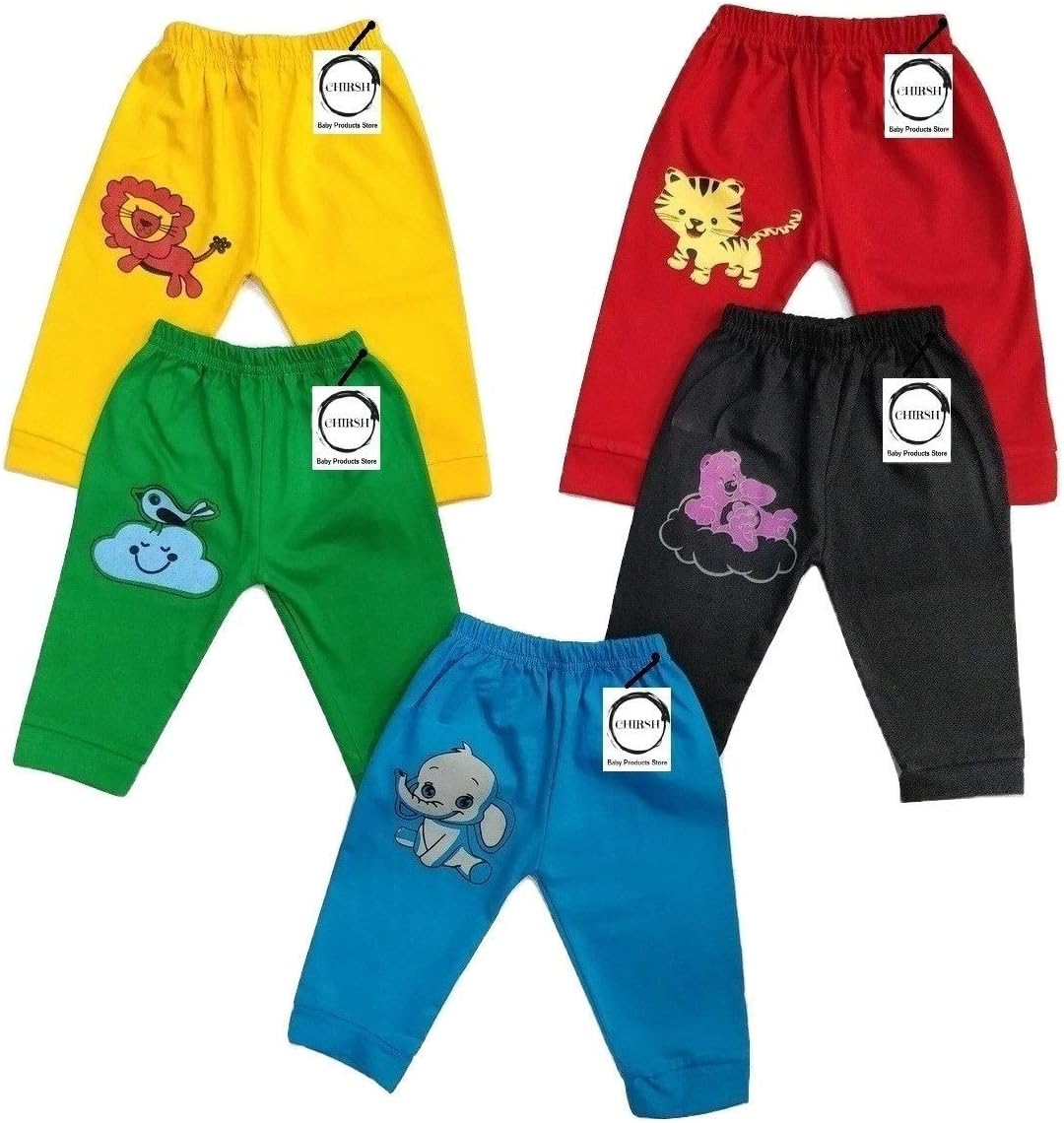 Chirsh Baby Boy's & Baby Girl's Pajama Bottom (Pack of 5)