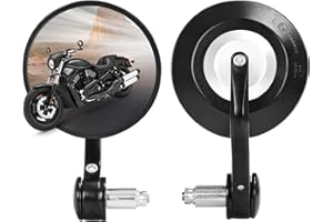 OXERBOG Bar End Mirrors for Motorcycles,Rearview Handlebar Mirrors Motorcycle Bar End Mirrors Bar End Motorcycle Handlebar End Mirrors Bike Handlebar Mirrors for E-bike, Scooters ATV,Round ﻿