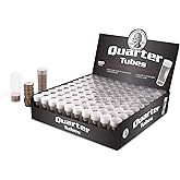 BCW Quarter Coin Storage Tubes - 100 Pack | Archival Quality Plastic Coin Holders, Screw-On Caps | Long-Term Coin Storage