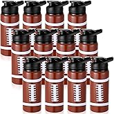 Honeydak 12 Pack 20 oz Football Water Bottle Bulk for Men Metal Travel Bottles with Snap Lid and Handle Aluminum Reusable Sports Outdoor School Gym Cycling