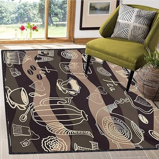 Tapetes antiestáticos para fiestas de té, letras de té estilizadas