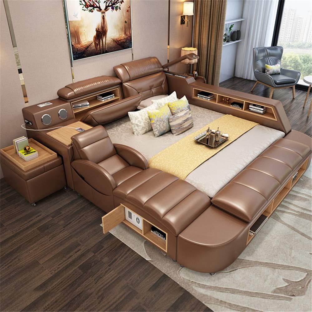 Xiaolizi highend Europeanstyle multifunctional leather double bed