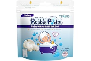 TruKid Bubble Podz Bubble Bath for Baby & Kids, Gentle Refreshing Bath Bomb for Sensitive Skin, pH Balance 7 for Eye Sensitivity, Natural Moisturizers and Ingredients, Yumberry (10 Podz)