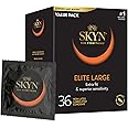 SKYN Elite Large Non-Latex Lubricated Condoms, 36 Count, Comfortable and Smooth Lubricated Condoms, Triple Tested (Pack of 1)