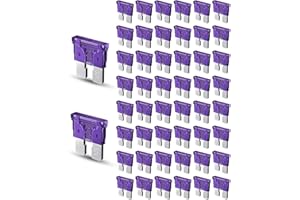 50pcs 3A Standard Car Fuses - 3 AMP Automotive Fuses(ATO/APR/ATS), 32V (12/24V) Blade Fuse for RV/Truck/SUV