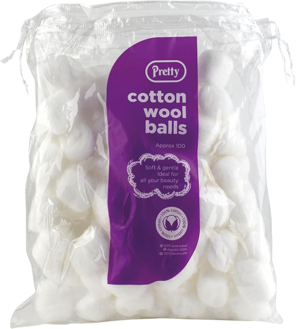 Pretty Cotton Wool Balls 100 White Brand New Makeup Remover Cotton Pads