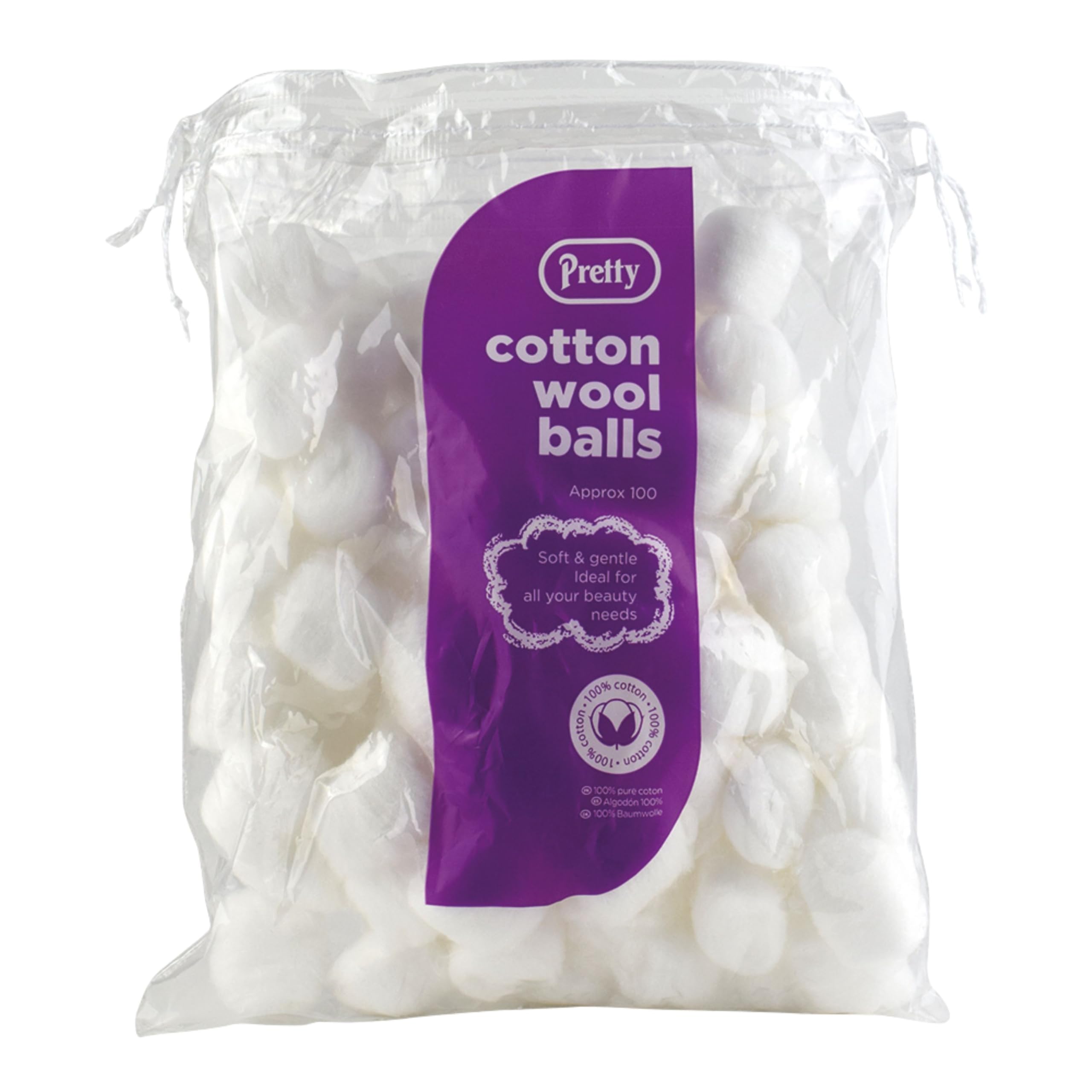 Pretty Cotton Wool Balls - 100 White