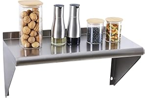 SWOTCATER Stainless Steel Shelf 12"x24", Space-Saving Wall Mounted Shelving, 260lb Heavy Duty Steel Shelves with Easy-Clean Surface for Kitchen, Restaurant, Bar, Hotel (Commercial & Home Use)