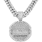 Miami Cuban Chain Ice Tiger Head Miami Cuban Link Chain Necklace - Gold/Silver Plated Cubic Zirconia Hip-Hop Jewelry Gift For Men