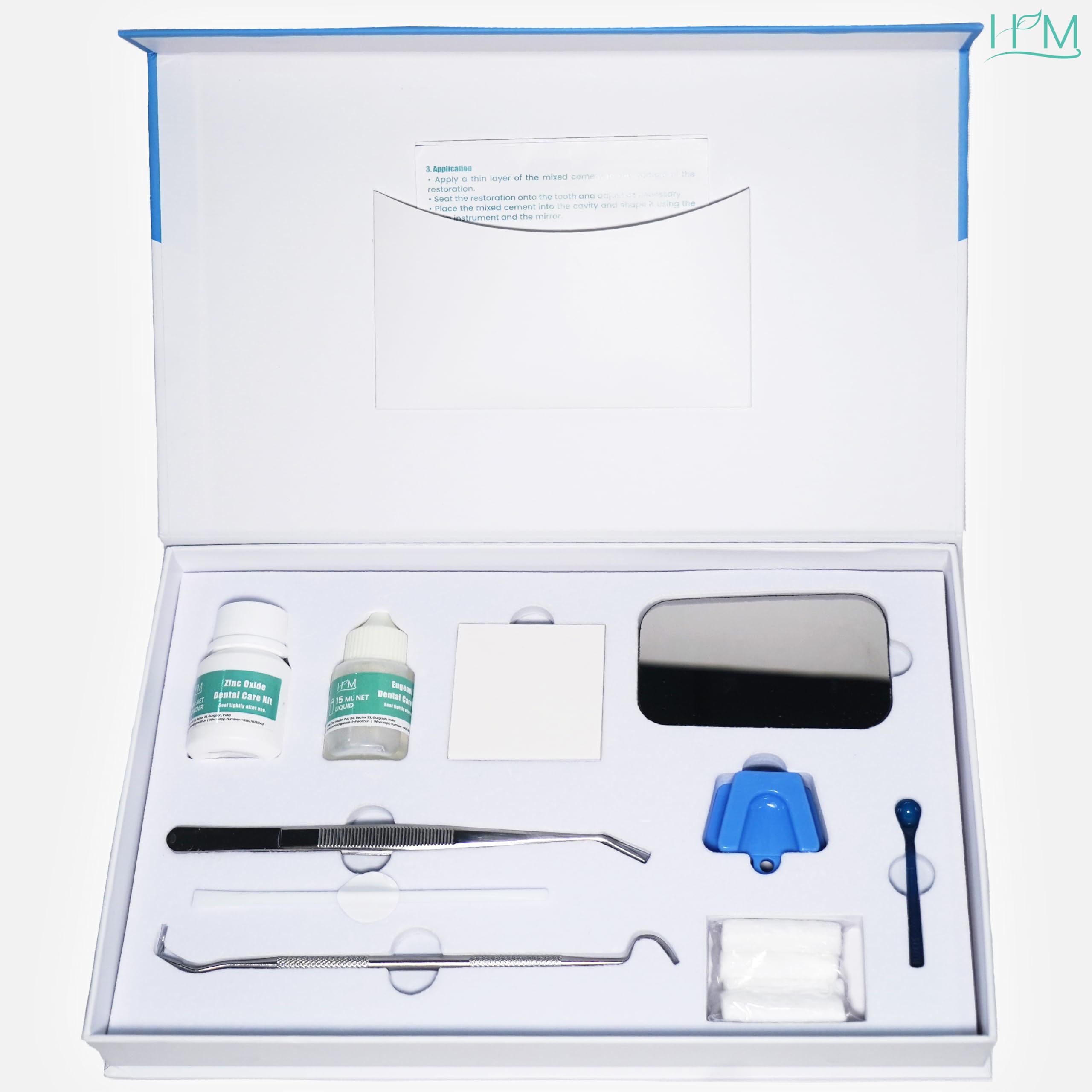 HM Zinc Oxide Eugenol Dental Cement Kit | Super Adhesive | Instant Tooth Repair, Cap, Crown & Bridge Filling | DIY, Self Curing, Sturdy & High Strength |Universal Shade| Emergency Dental Care | 1 Box