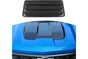 JOSHELA for Silverado Hood Scoops Trim Cover Decal Carbon Fiber for Chevrolet Silverado 2022-Present Black Carbon Fiber Exterior Accessories
