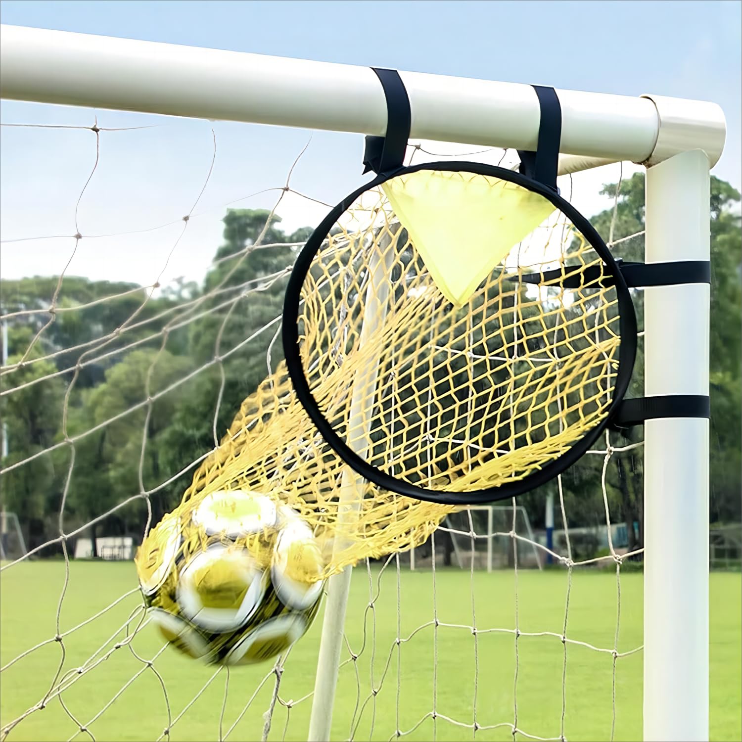 Youngwier Football Goal, Net, Soccer Top Bins Target Goal Target, Field Nets Training For Quarterbacks Practice, Finishing Drill 45x60cm Yellow