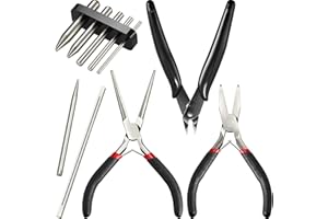 10 Pieces Metal DIY Model Tool Sets Tab Edge Cylinder Cone Shape Bending Assist Tools and Nozzle Pliers Flat Nose Pliers Need