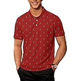 Mainfini Men's Christmas Polo Reindeer Tree Santa Short Sleeve Holiday Business Casual Shirt (S-3XL)