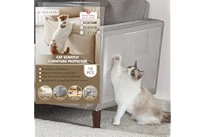 HYPERTAI Anti Cat Scratch Furniture Protector, Single Side Couch Protector from Cat Claws, Cat Scratch Deterrent for Furniture, Couch Corner, Sofa, Door, Walls(9.8'' X 13.8'' X 10 Pack)