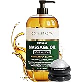 Cosmetasa Sore Muscle Massage Oil for Massage Therapy with Roller - All Natural, Cruelty-Free Massage Oils for Muscle Relaxing & Joint Comfort - Arnica Extract with Lavender & Chamomile Oil (8.8 oz)