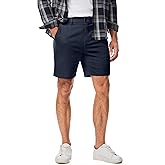 JMIERR Men's Classic-Fit 7" Chino Short Summer Stretch Waist Cotton Twill Casual Dress Shorts with Pockets