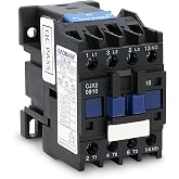 BAOMAIN 3-Pole AC Contactor 9A 110V Coil 1NO Auxiliary 660V DIN Rail Mount | 3-phase motor starter switch for industrial pumps &amp; automation panels. Quick 35mm snap-on setup, AC-3 rated, 5.5kW capacity.