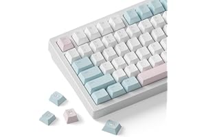 dokodoko Rainy Pig Keycaps - PBT Cherry Profile, Dye-Sub, 168 Keys, Cute Minimalist Pastel Set for Mechanical Keyboards