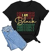 Ithalt Black History T Shirts for Women Black History Month Tees Juneteenth Tshirt Funny Quote Printed Tee Tops
