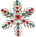 geshiglobal Retro Jewelry Snowflake Shape Colorful Rhinestone Women Brooch Pin Shirt Decor