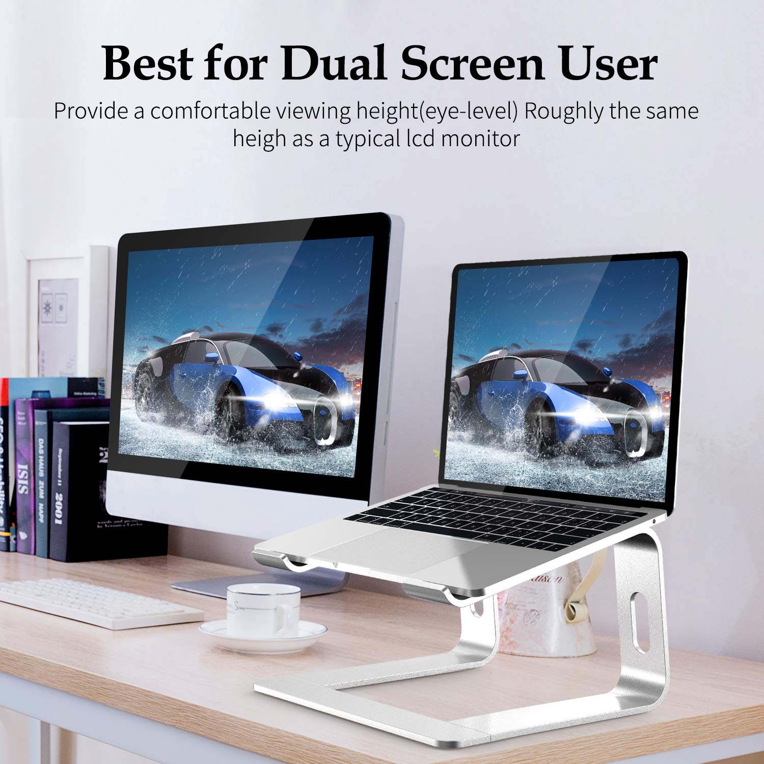 Soporte para Portátil, Soporte Ordenadores Portátiles, Soporte para Laptop para Aluminium, Bases de Portátiles para Notebook PC Laptop MacBook, Mesa para Ordenador para 11-17 Pulgadas