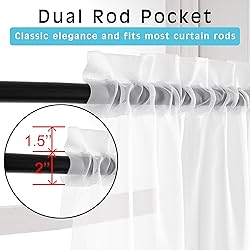 OVZME 2 Pack White Sheer Curtain Panels - 120