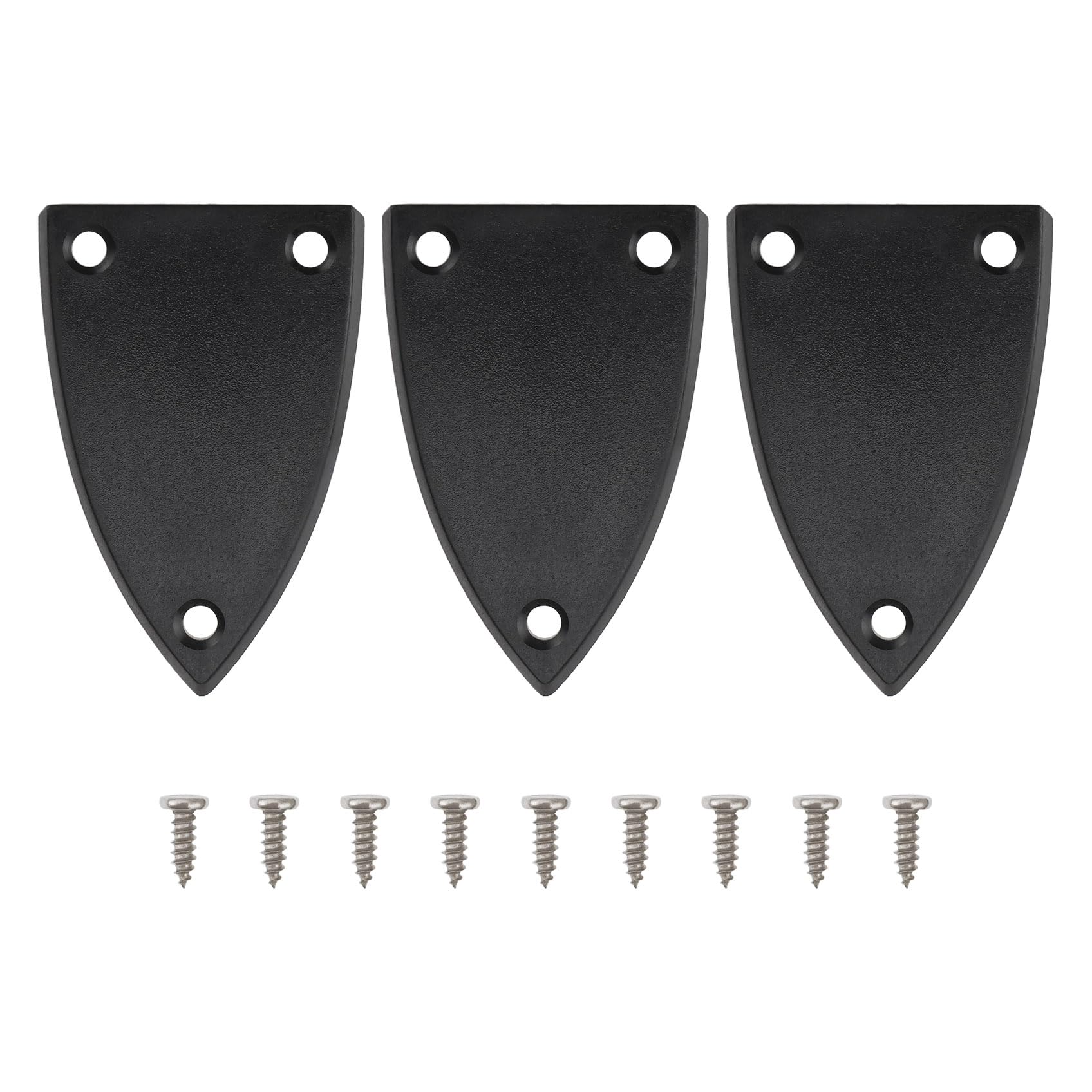 LT Easiyl 3 Sets Guitar Adjustment Rod Cover 3 Holes Triangle Plastic Truss Rod Covers for Acoustic-Electric Guitar Acoustic Guitar Bass Guitar 45x29mm Black