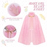 ACWOO Princess Cape for Girls Colorful Crown Set Dress Up Costume view 3
