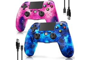 CHENGDAO Controller for PS4, Wireless Controller 2 Pack for Sony PlayStation 4/Slim/Pro, Remote Control with 6-Axis Motion Sensor/Double Vibration/Sensitive Touch Pad/Speaker & 3.5mm Audio Jack/800mAh Battery
