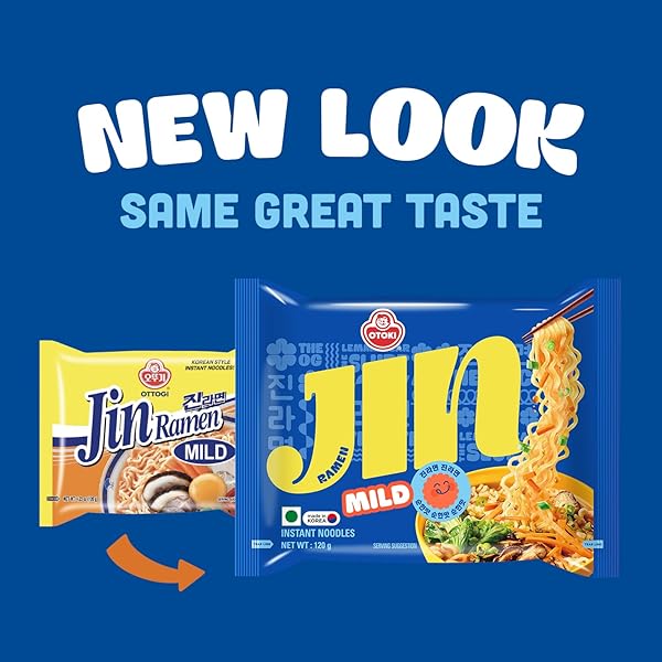 OTOKI JIN RAMEN MILD SPICY AUTENTIC KOREAN RAMEN 18 PACKS IN BOX (BTS JIN & JIN RAMEN EDITION) (MILD (PACK OF 18))