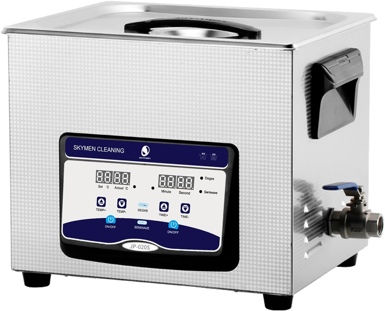 Ultrasonic Cleaner 10L SKYMEN Digital Ultrasonic Cleaning Machine with Timer|Heater|Degas|Semiwave Function, Ultrasonic Bath Cleaning Auto Car Parts Industrial Accessories Circuit Board etc