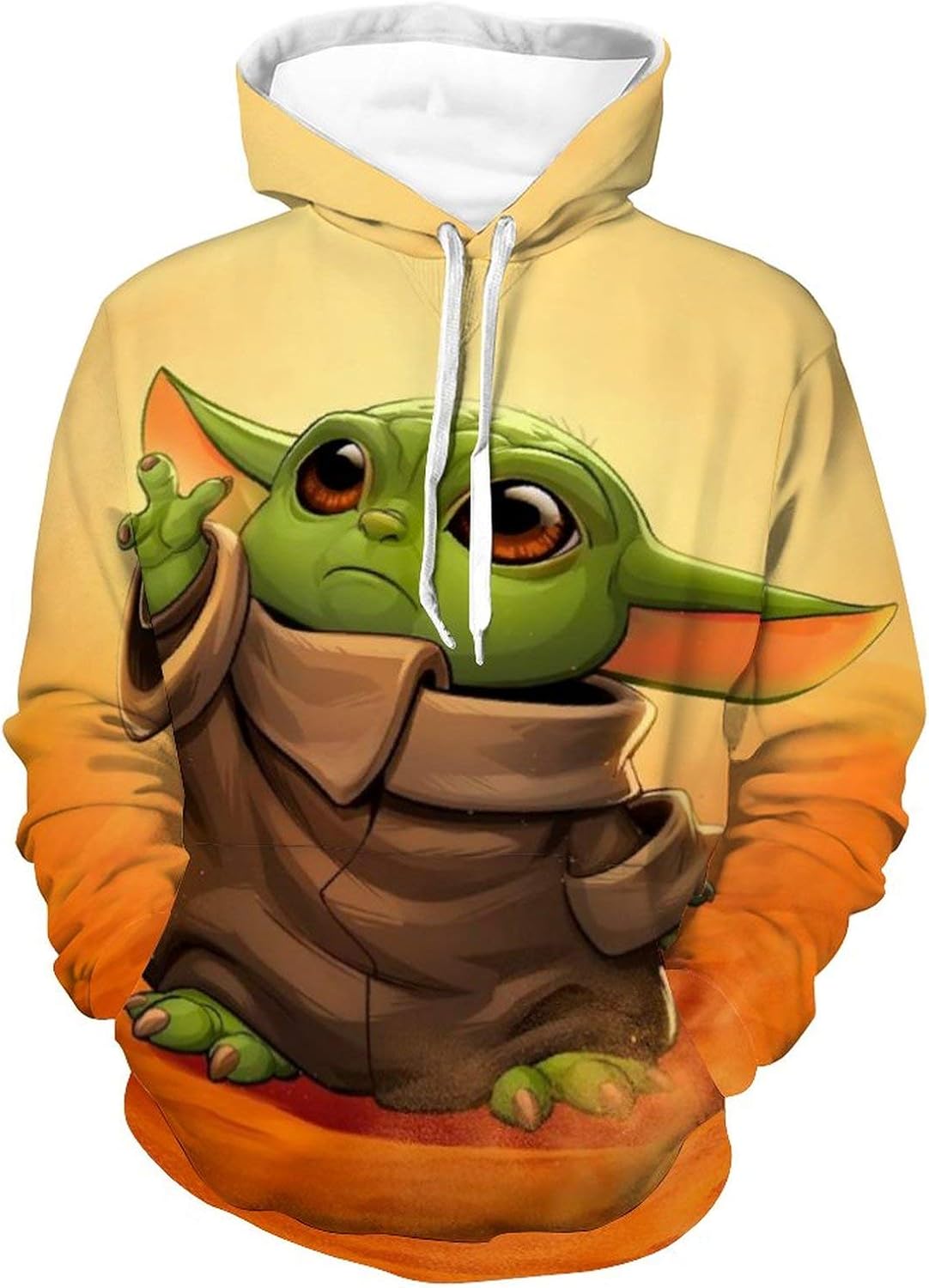 Mandalorian The Child Baby Yoda Orange Hoodies 3D Print