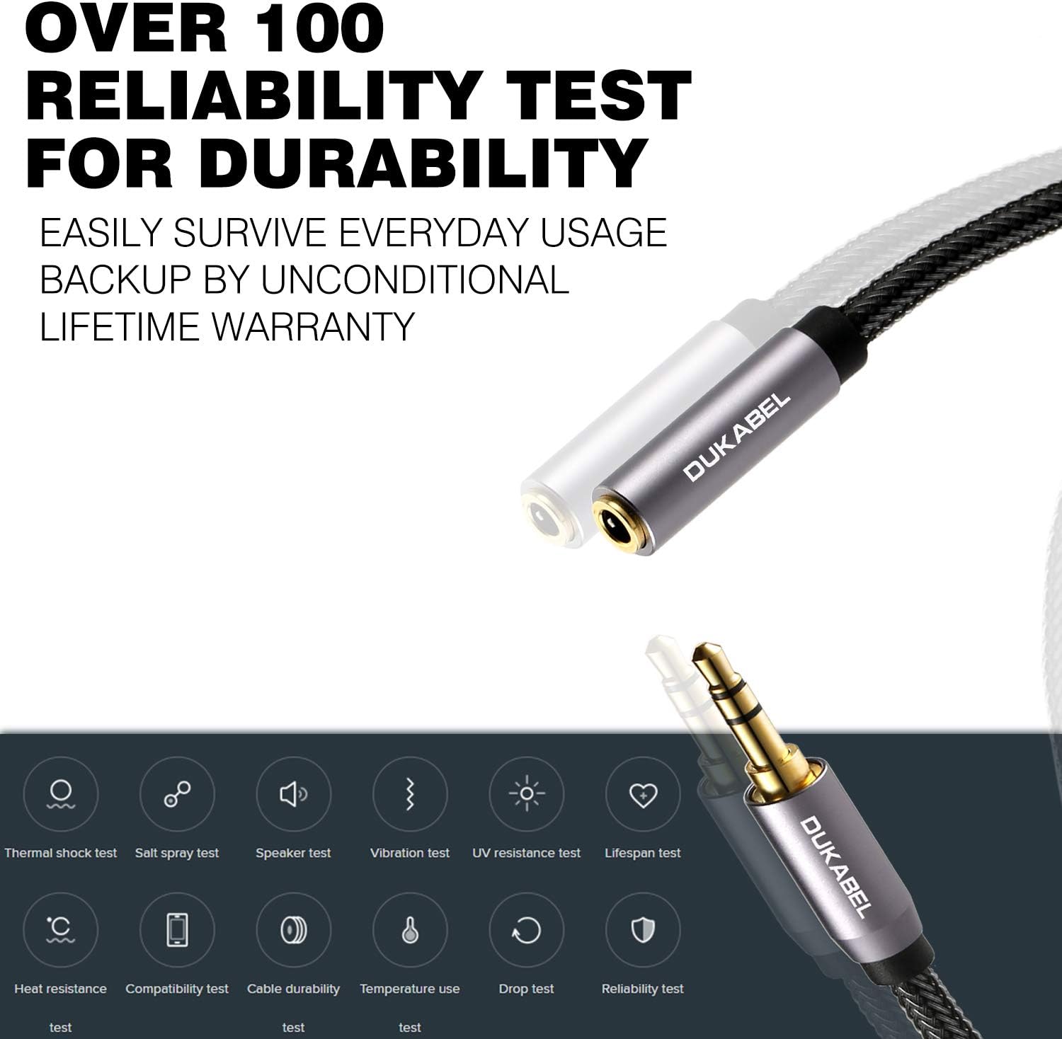 DuKabel Headphone Extension Cable, 3.5mm Male to Female Stereo Audio Cable Lossless Audio Sound Premium Audio Cord Extension Cable Gold Plated Jack & Strong Nylon Braided - Top Series (4ft/1.2m): Home Audio & Theater