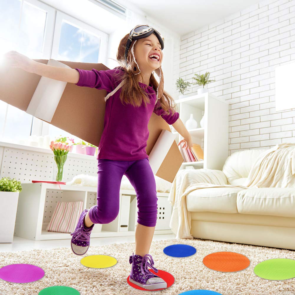 Koogel 40pcs Carpet Markers,2Size Carpet Spots Carpet Markers Kids Preschool Kindergarten Teachers Classroom Dots for Floor