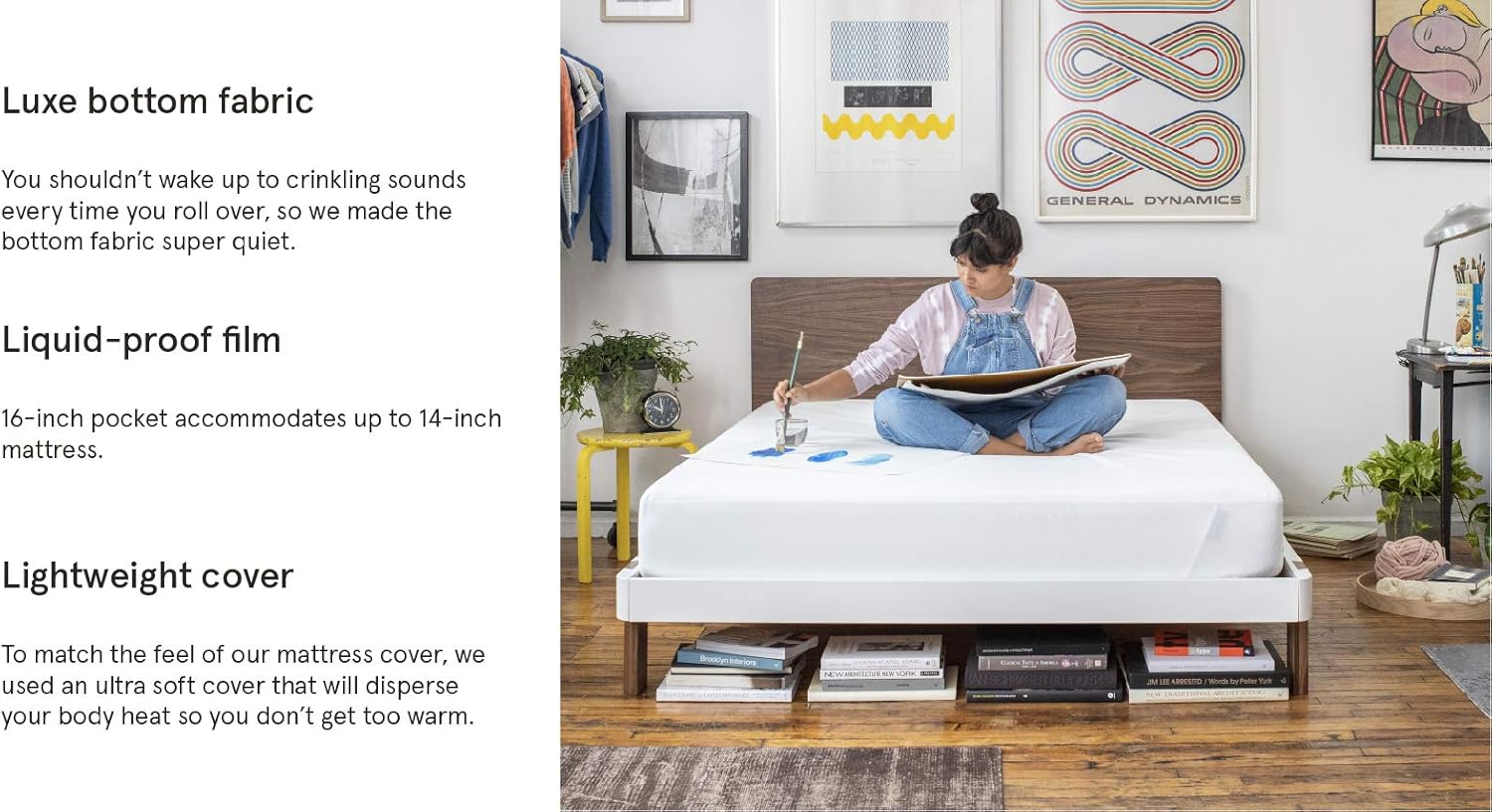 Tuft & Needle King Mattress Protector - Waterproof - Liquid-Proof - Quiet - Protects Against Dust Mites and Allergens - Fitted Sheet Style - Vinyl Free, White: Kitchen & Dining