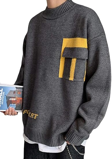 Amazon Aisaidunセーター メンズ カジュアル ニット セーター プルオーバー トップス 男性 トップス 大きいサイズ 秋 冬 韓国風 冬 厚手 上着 セーター 通販