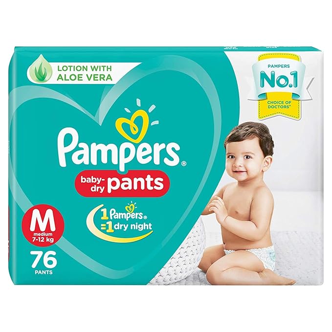 Buy Pampers Medium Size Diapers Pants (76 Count) Online at Low Prices