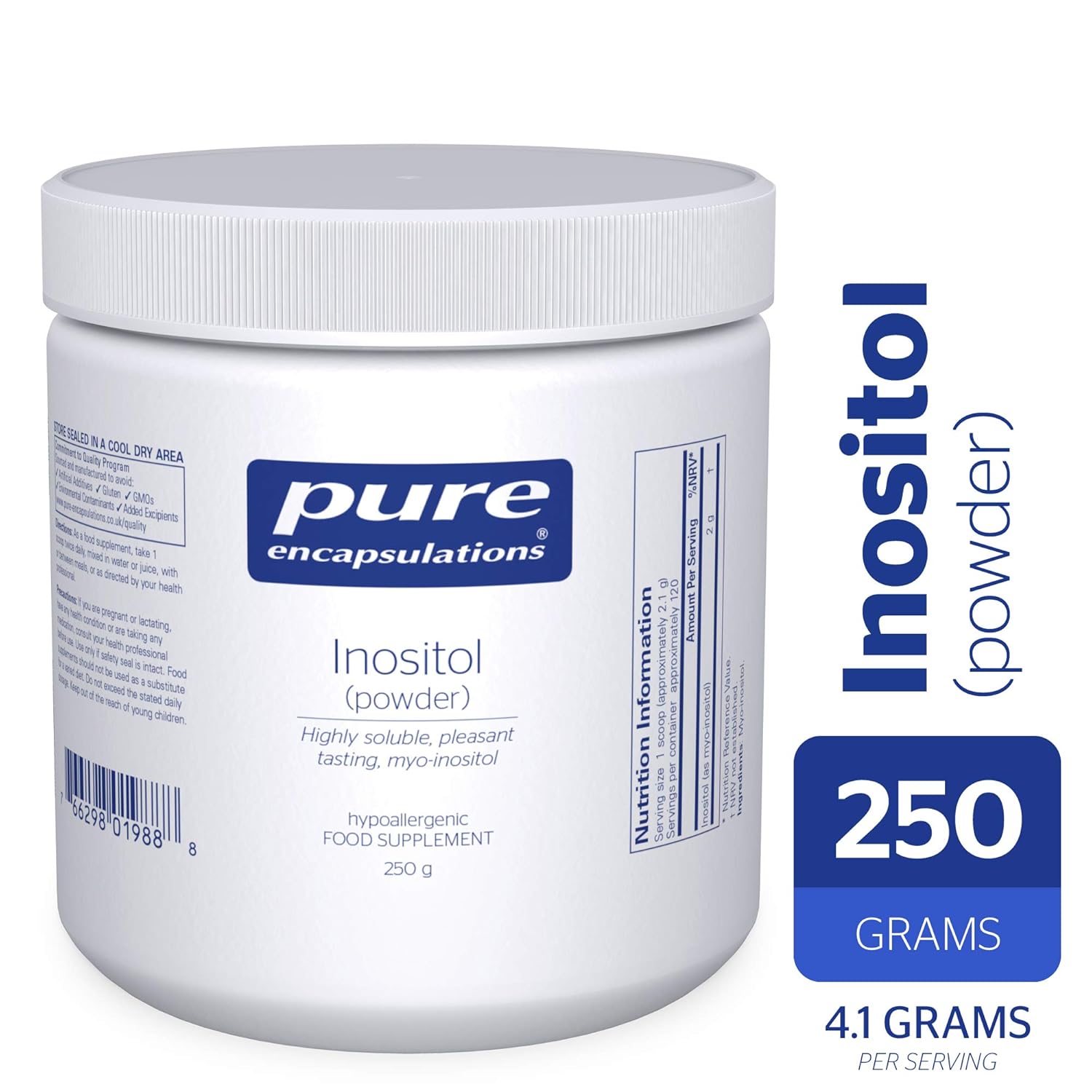 Pure Encapsulations Inositol Powder 2g Hypoallergenic Vitamin B8