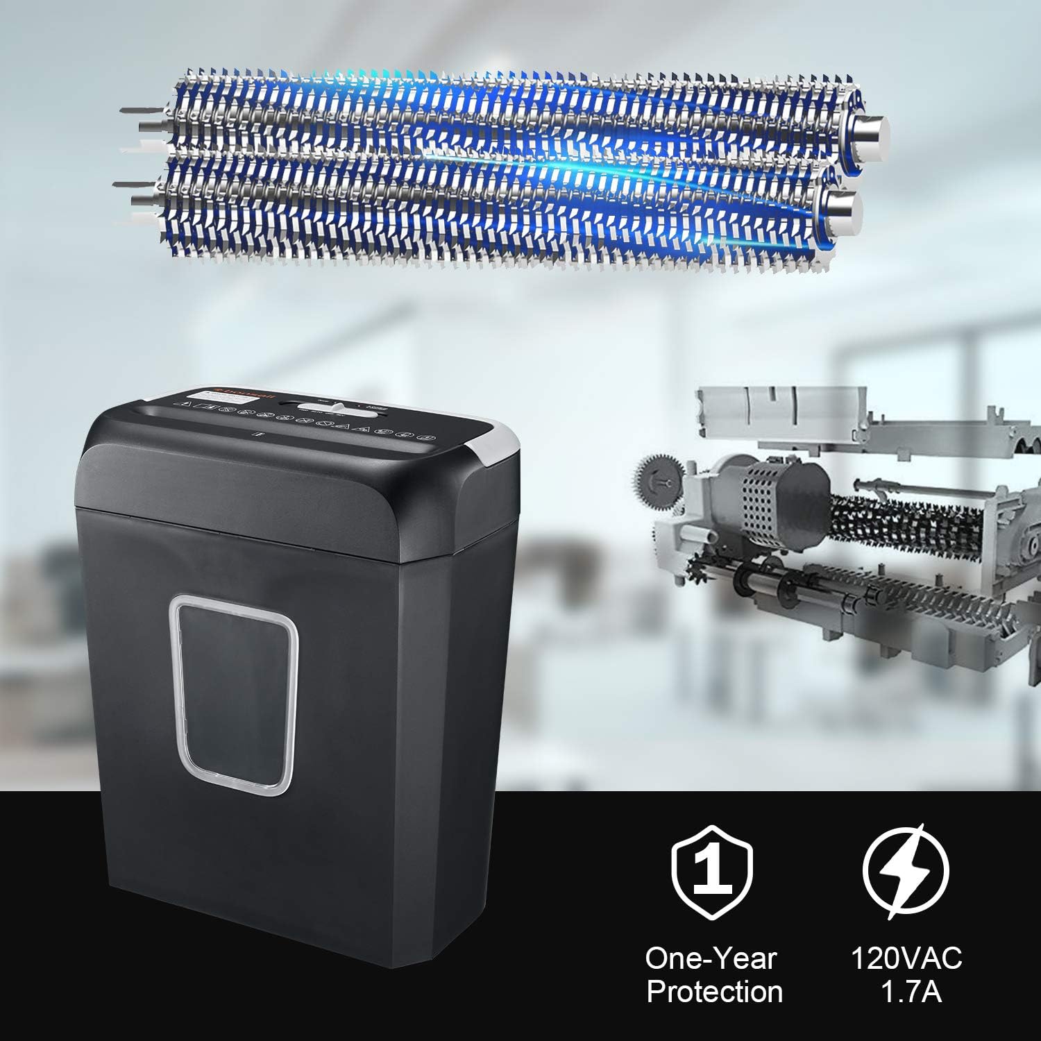 Shredder for Home, Bonsaii 6 Sheet Cross Cut Paper Shredder for Small Home Office Use, Portable Handle Design with 3.4 Gallons Wastebasket (C237-B) : Electronics