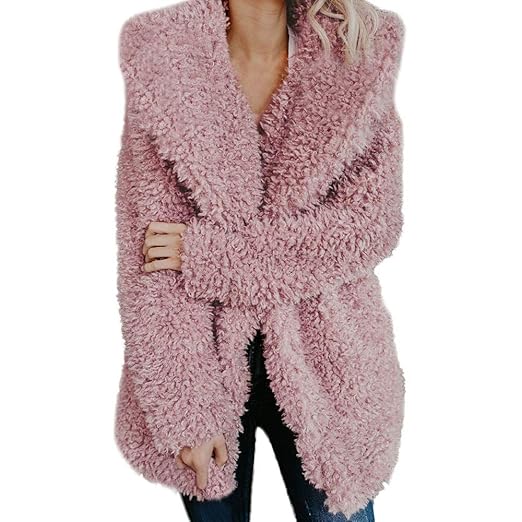 Innerternet Damen Mäntel Plüschjacke Winter Winterjacke Steppjacke Warmen Outwear Reißverschluss Lange Ärmel Einfarbig Sexy P