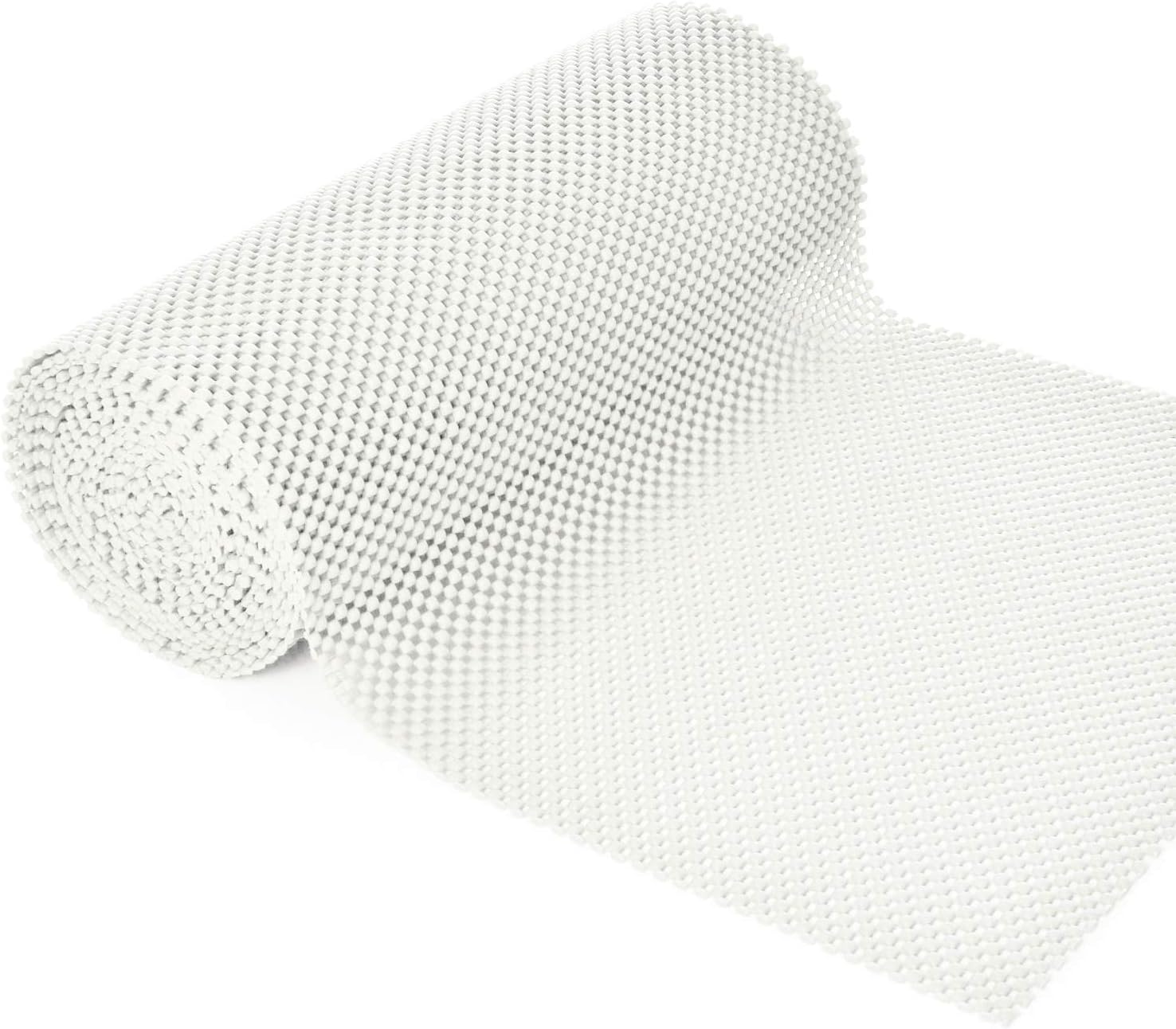 BNYD Drawer Liner Non Adhesive Kitchen Shelf Liner, Non Slip Mat Cabinet Grip Liner 12 inch x 240 inch (White)