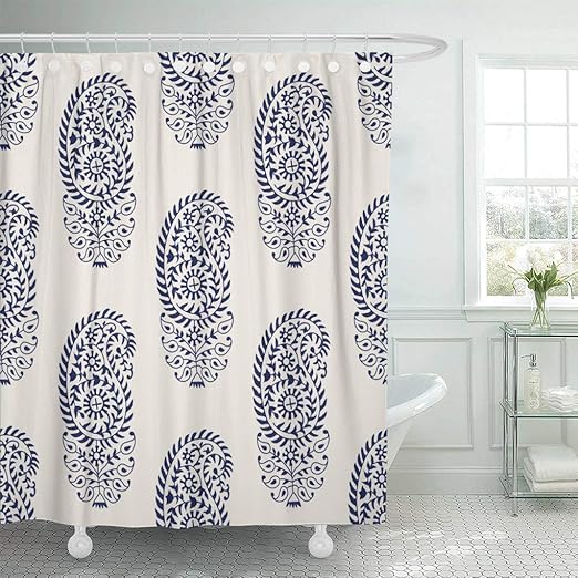 Amazon Com Emvency Waterproof Fabric Shower Curtain Hooks Wood